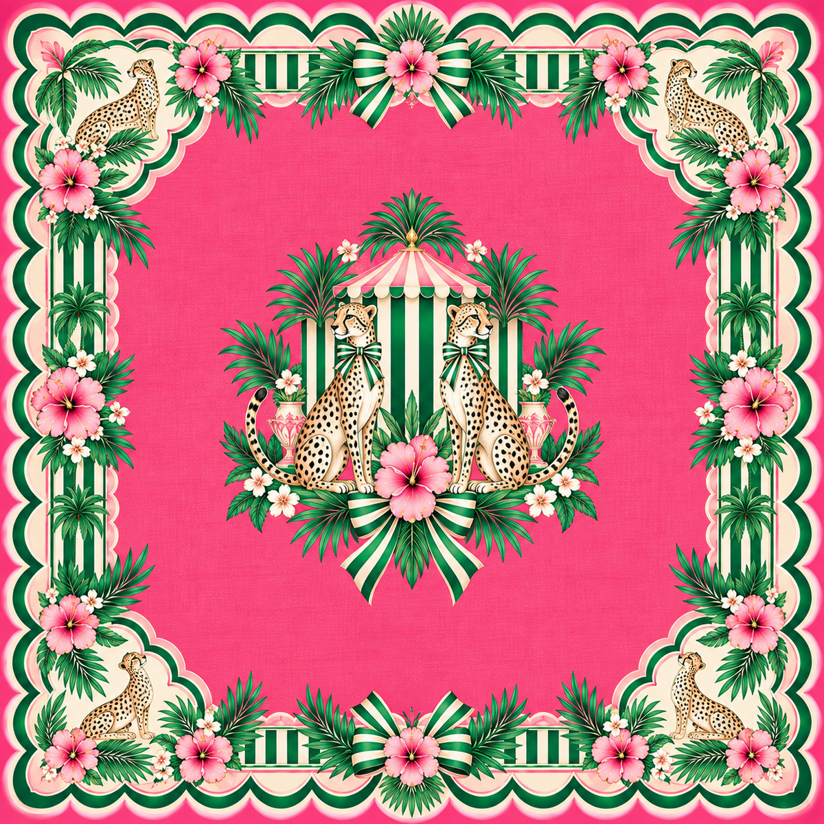 Cheetah Cabana Club Mahjong Mat