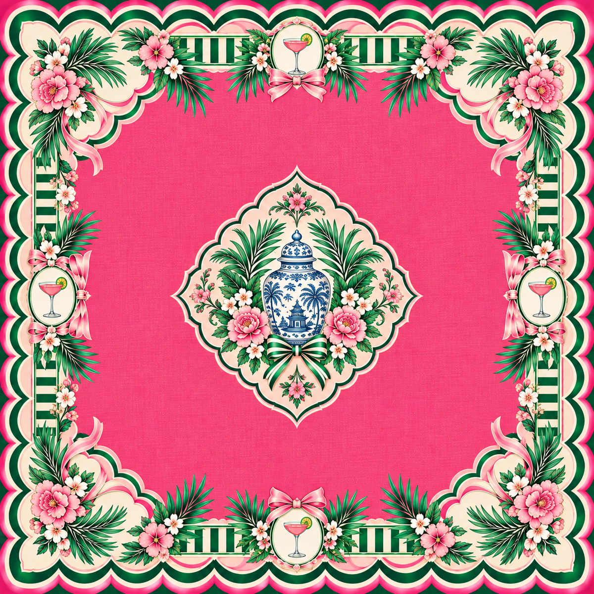 The Chinoiserie Social Mahjong Mat