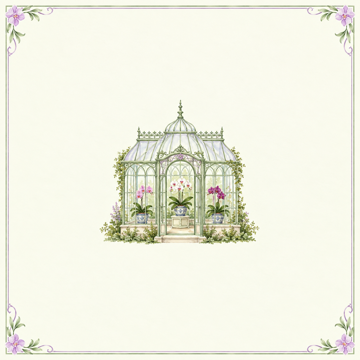 The Orchid Glasshouse Mahjong Mat artwork