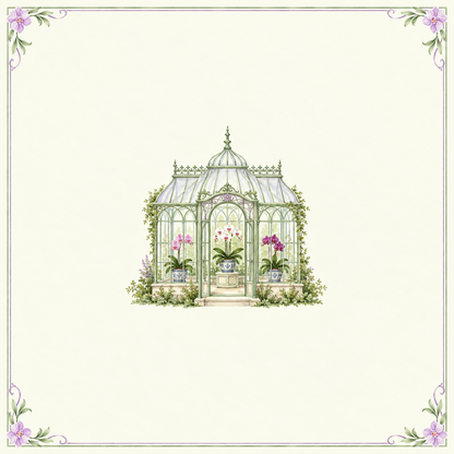The Orchid Glasshouse Mahjong Mat artwork