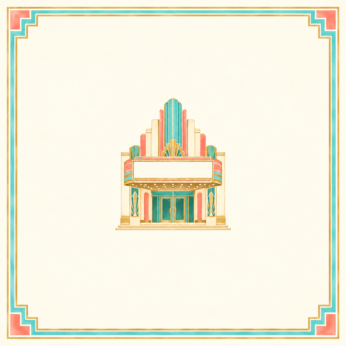 The Coral Cinema Mahjong Mat artwork