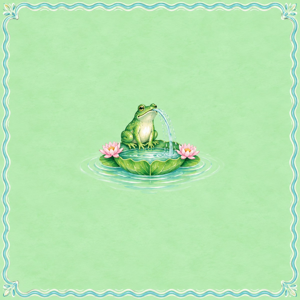 The Lily-Pad Fountain Mahjong Mat artwork