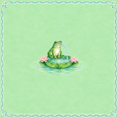 The Lily-Pad Fountain Mahjong Mat artwork