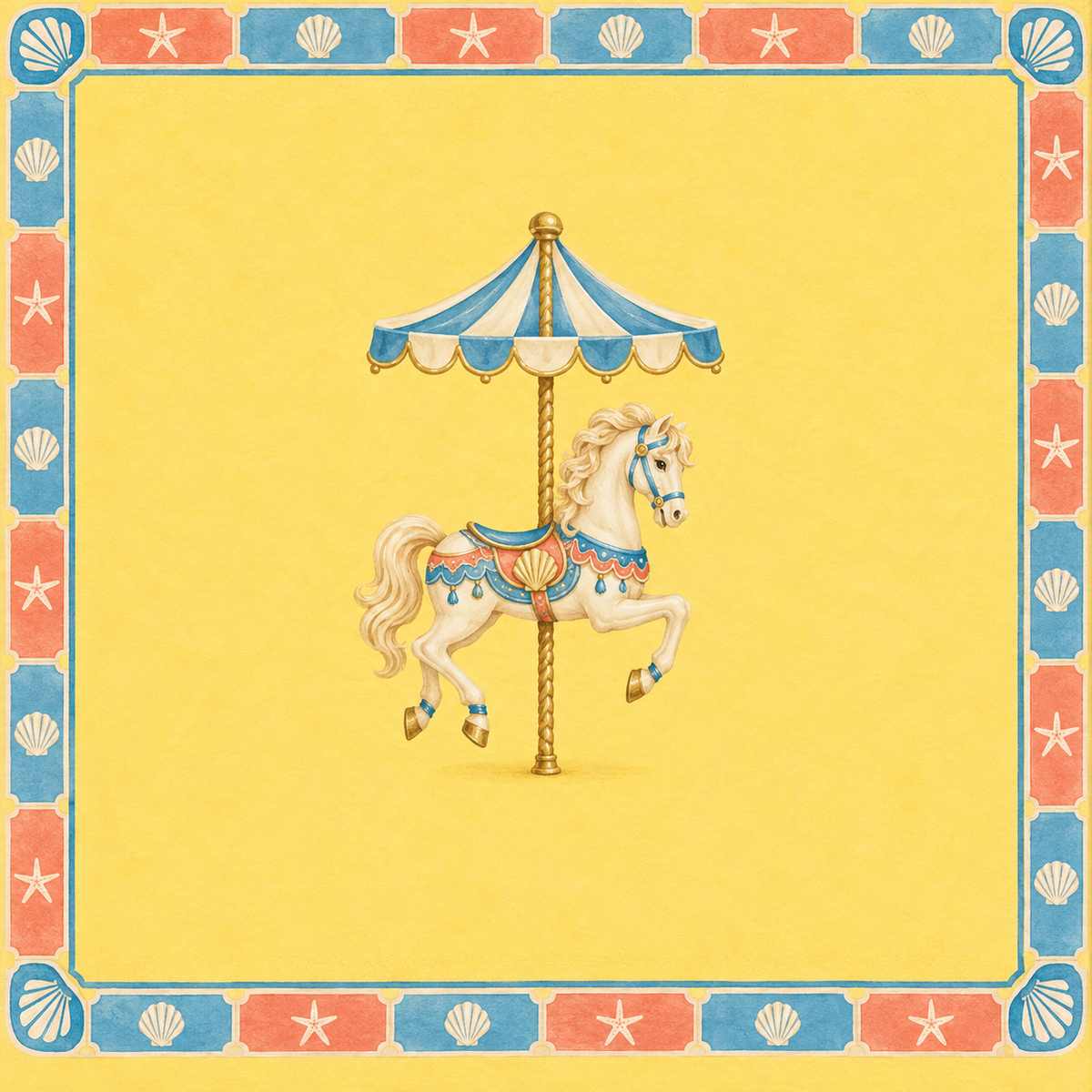 The Seaside Carousel Mahjong Mat artwork