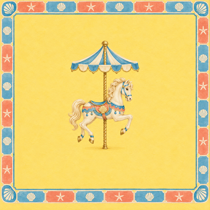 The Seaside Carousel Mahjong Mat artwork