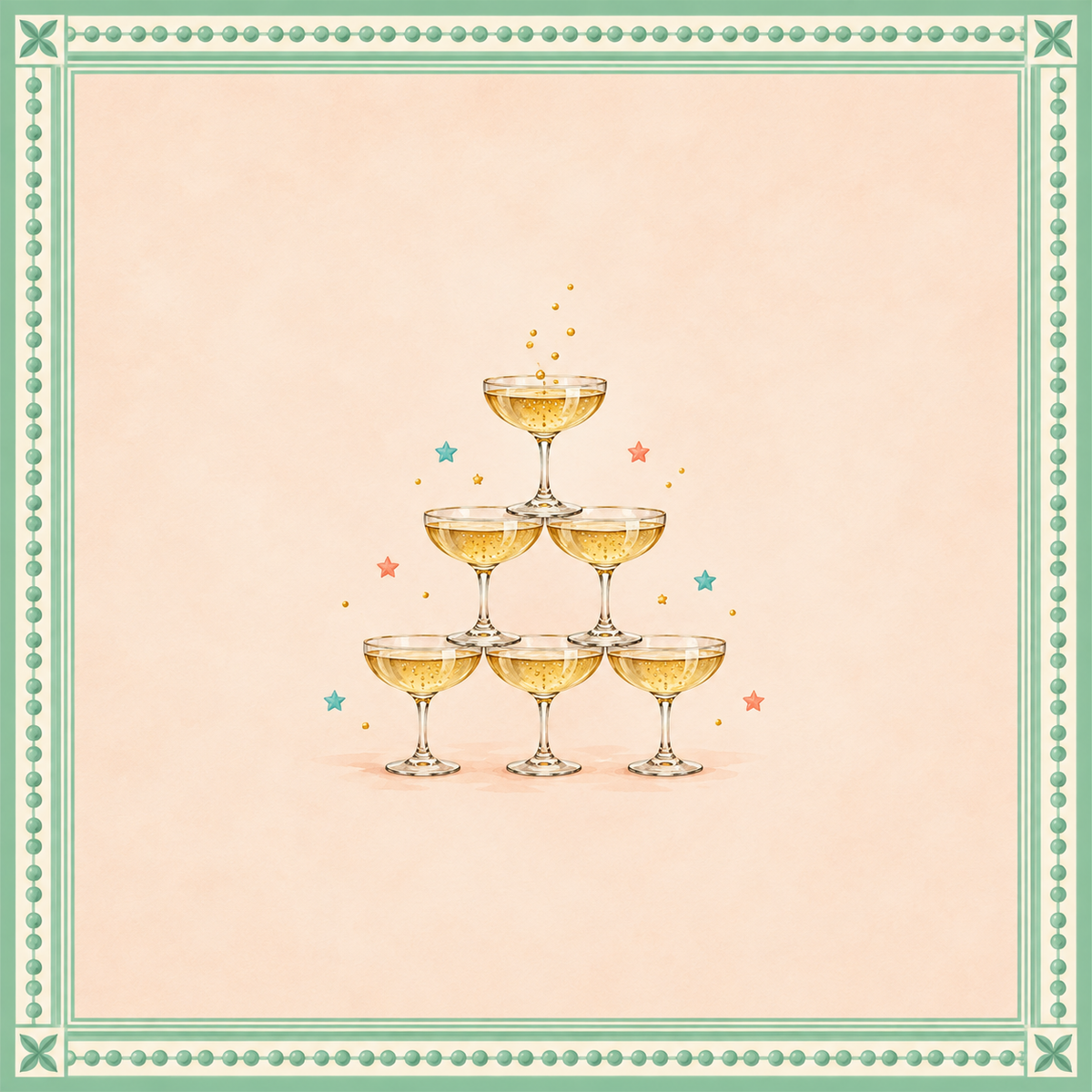 The Champagne Tower Mahjong Mat artwork