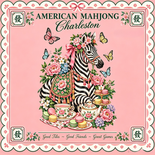The Tea Party Zebra Mahjong Mat