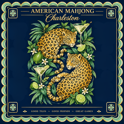 The Midnight Leopard & Cocktail Mahjong Mat