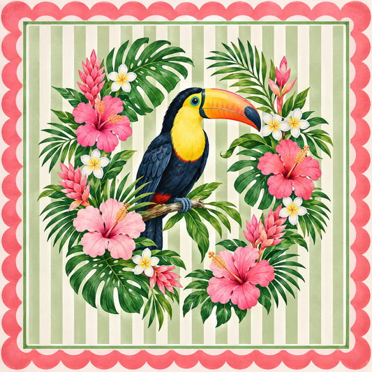 The Palm Beach Toucan Mahjong Mat
