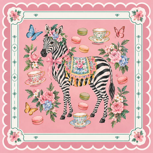 The Tea Party Zebra Mahjong Mat