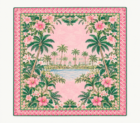 Preppy Leopard PalmTiles American Mahjong Mat