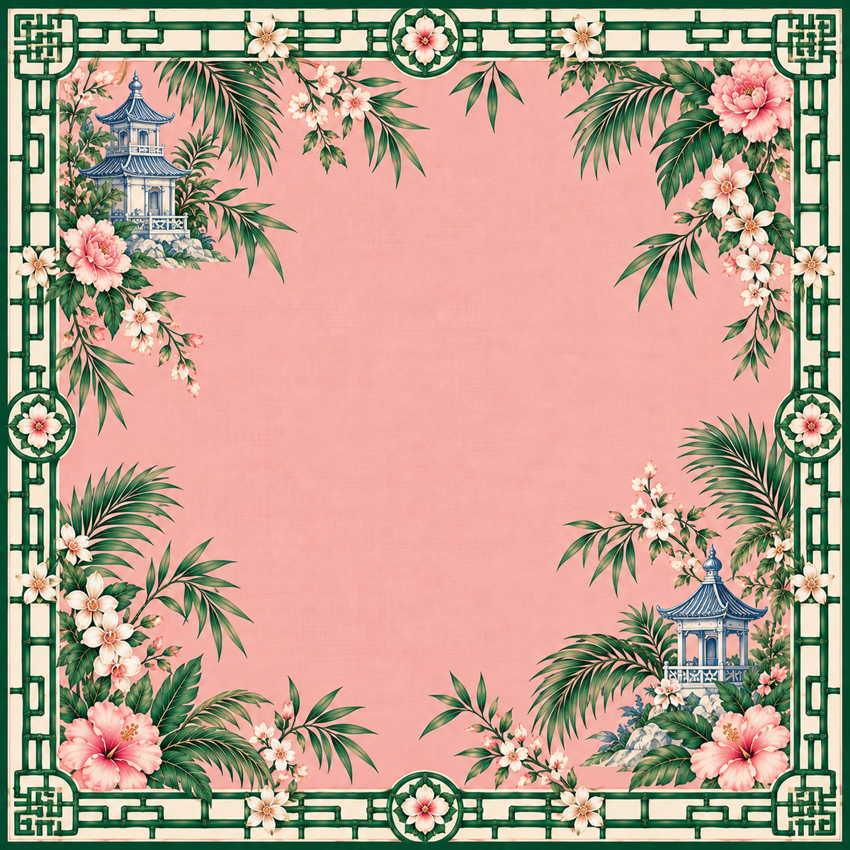 The Pink Pagoda Club Mahjong Mat