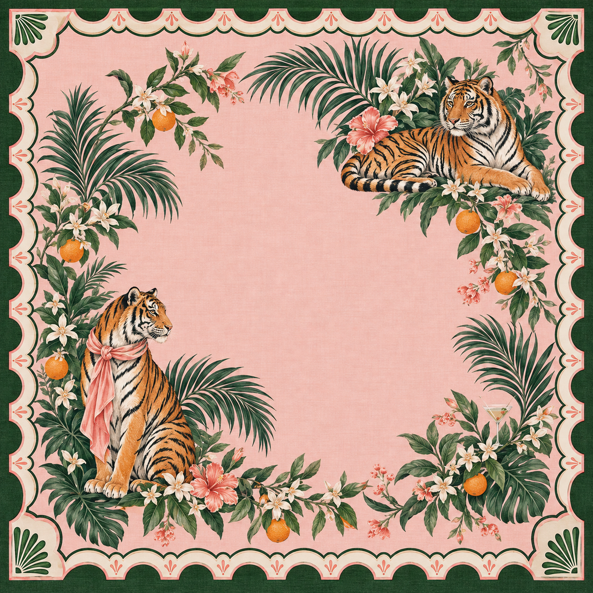 Tiger Garden Society PalmTiles American Mahjong Mat